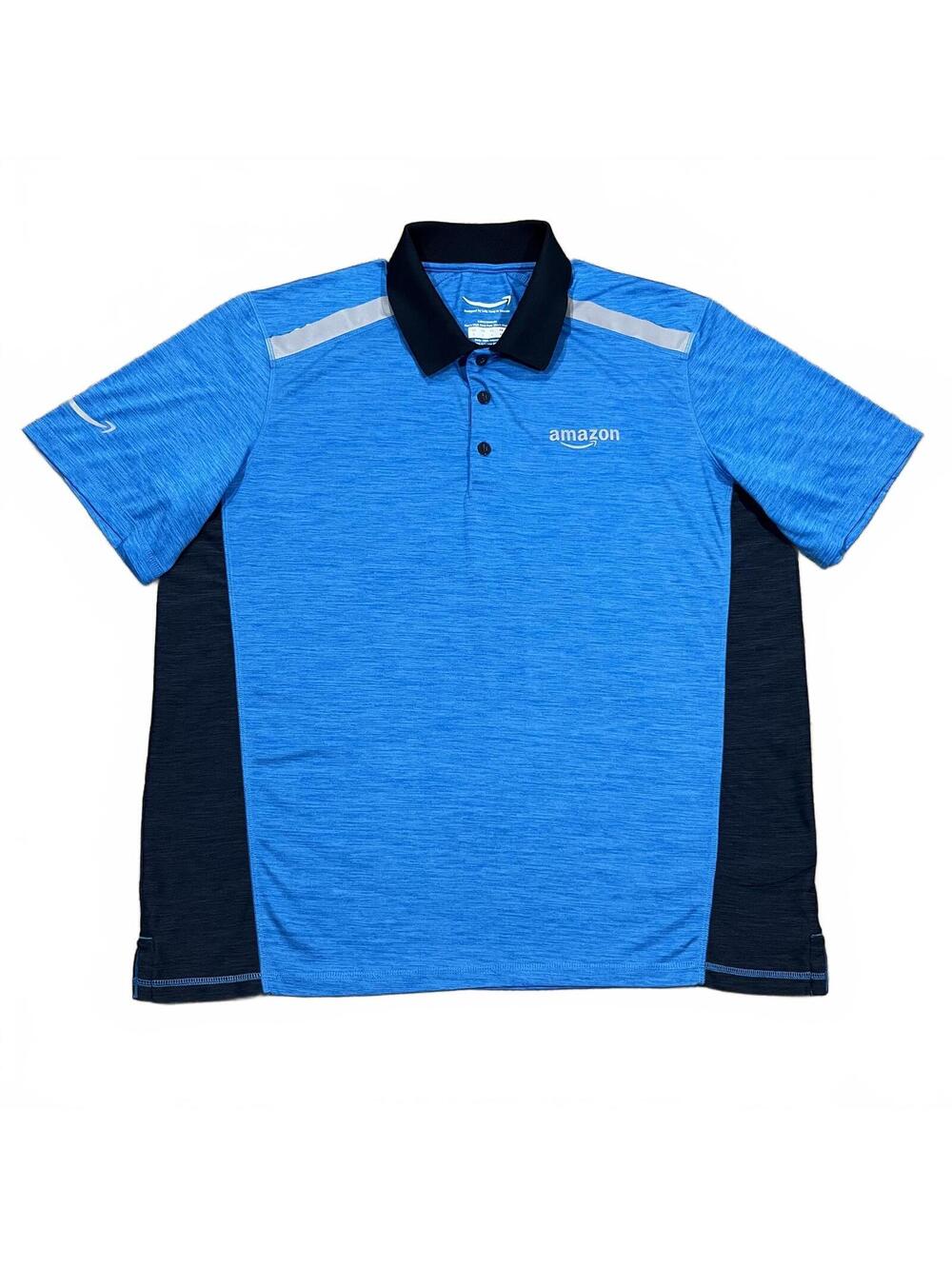 Amazon Delivery Mens High Heat Polo Shirt Blue Size Large